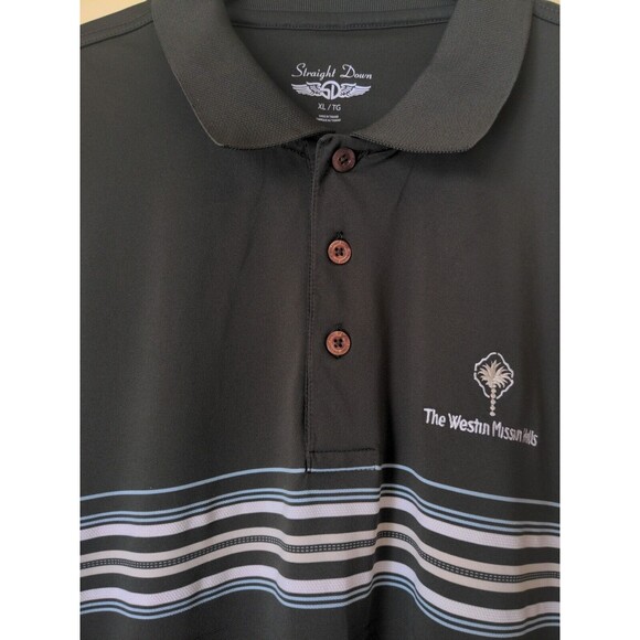 Straight Down Men's Performance Golf Polo Shirt Green Ribbed XL Mission Hills - Picture 3 of 11